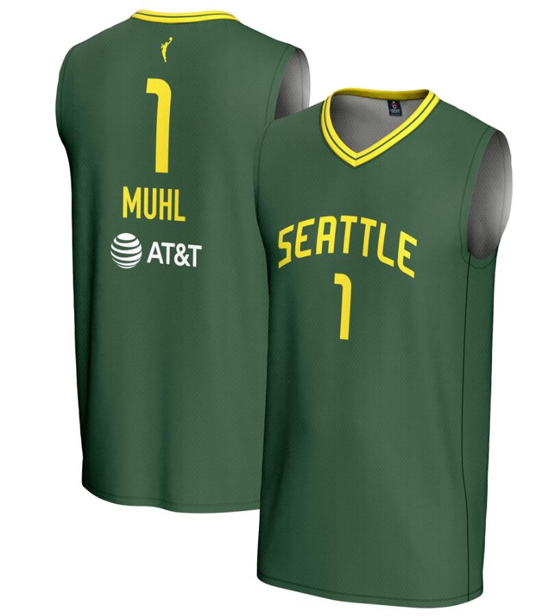 Unisex GameDay Greats #1 Nika Muhl Green Seattle Storm Lightweight green Basketball Jersey